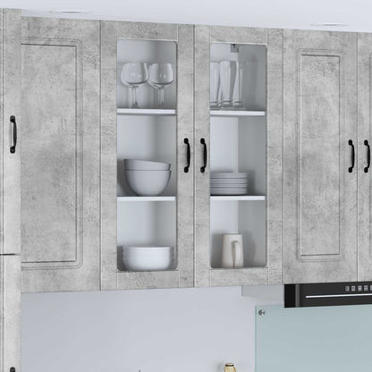 Wall Glass Cabinet LUCCA Concrete Grey 80 x 31 x 100 cm