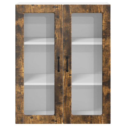 Wall Glass Cabinet LUCCA Smoked Oak 80 x 31 x 100 cm