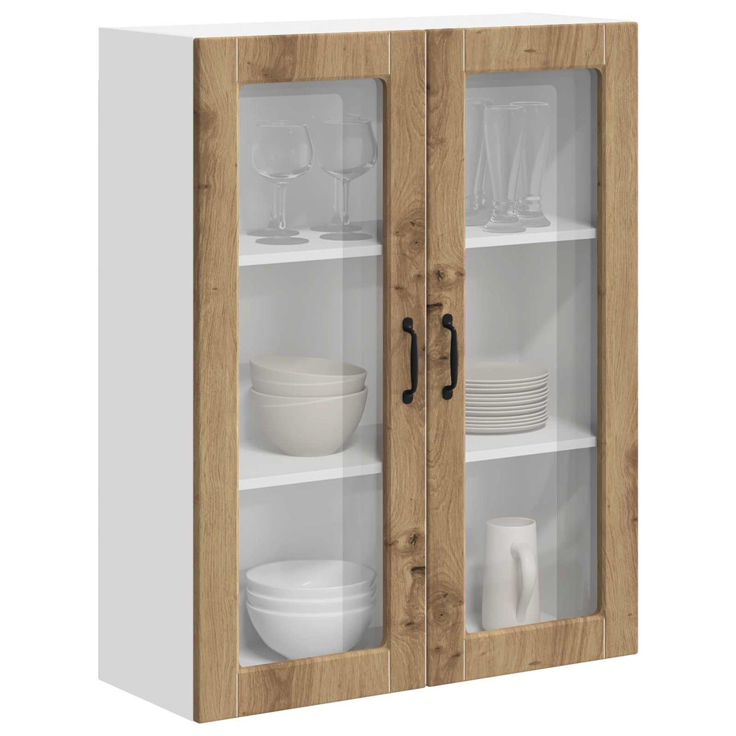 Wall Glass Cabinet LUCCA Artisan Oak 80 x 31 x 100 cm