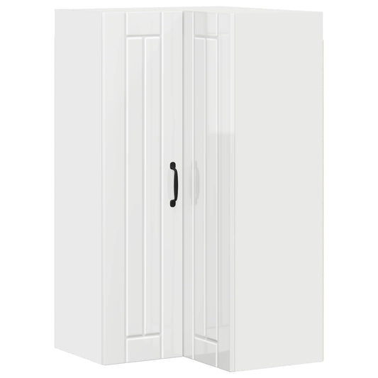 Wall Corner Cabinet LUCCA High Gloss White 57 x 57 x 100 cm
