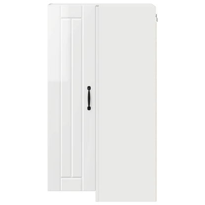 Wall Corner Cabinet LUCCA High Gloss White 57 x 57 x 100 cm