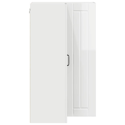 Wall Corner Cabinet LUCCA High Gloss White 57 x 57 x 100 cm