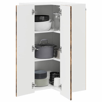 Wall Corner Cabinet LUCCA Smoked Oak 57 x 57 x 100 cm