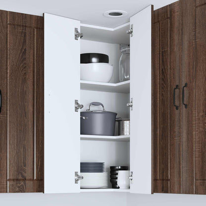 Wall Corner Cabinet LUCCA Brown Oak 57 x 57 x 100 cm