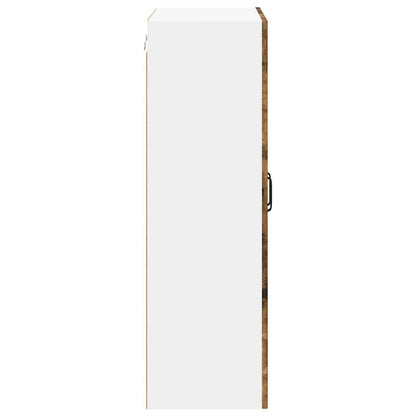 Wall Glass Cabinet LUCCA Smoked Oak 60 x 31 x 100 cm