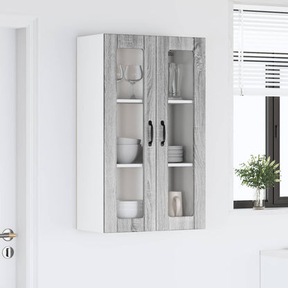 Wall Glass Cabinet LUCCA Grey Sonoma 60 x 31 x 100 cm