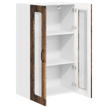 Wall Glass Cabinet LUCCA Old Wood 60 x 31 x 100 cm