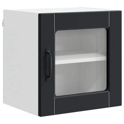 Wall Glass Cabinet PORTO Black 40 x 31 x 40 cm Engineered Wood