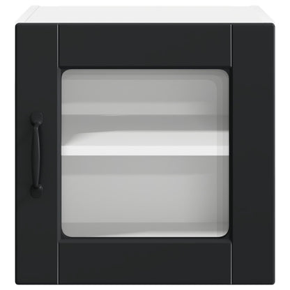 Wall Glass Cabinet PORTO Black 40 x 31 x 40 cm Engineered Wood