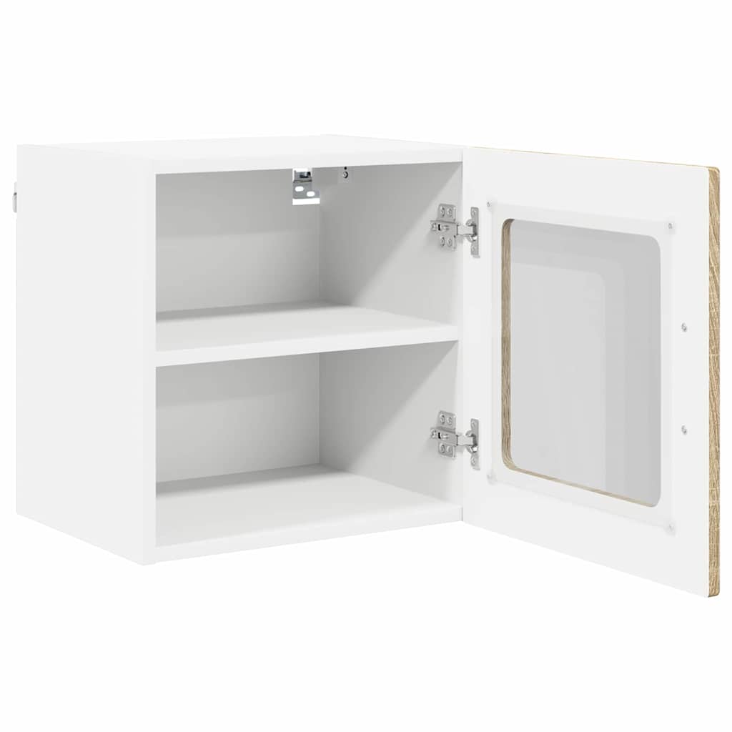Wall Glass Cabinet PORTO Sonoma Oak 40 x 31 x 40 cm