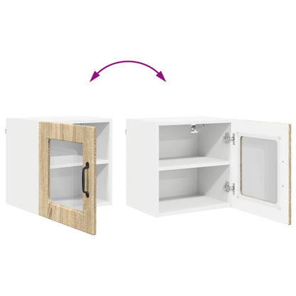 Wall Glass Cabinet PORTO Sonoma Oak 40 x 31 x 40 cm