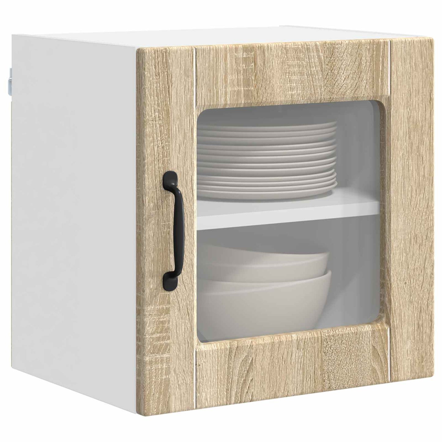 Wall Glass Cabinet PORTO Sonoma Oak 40 x 31 x 40 cm