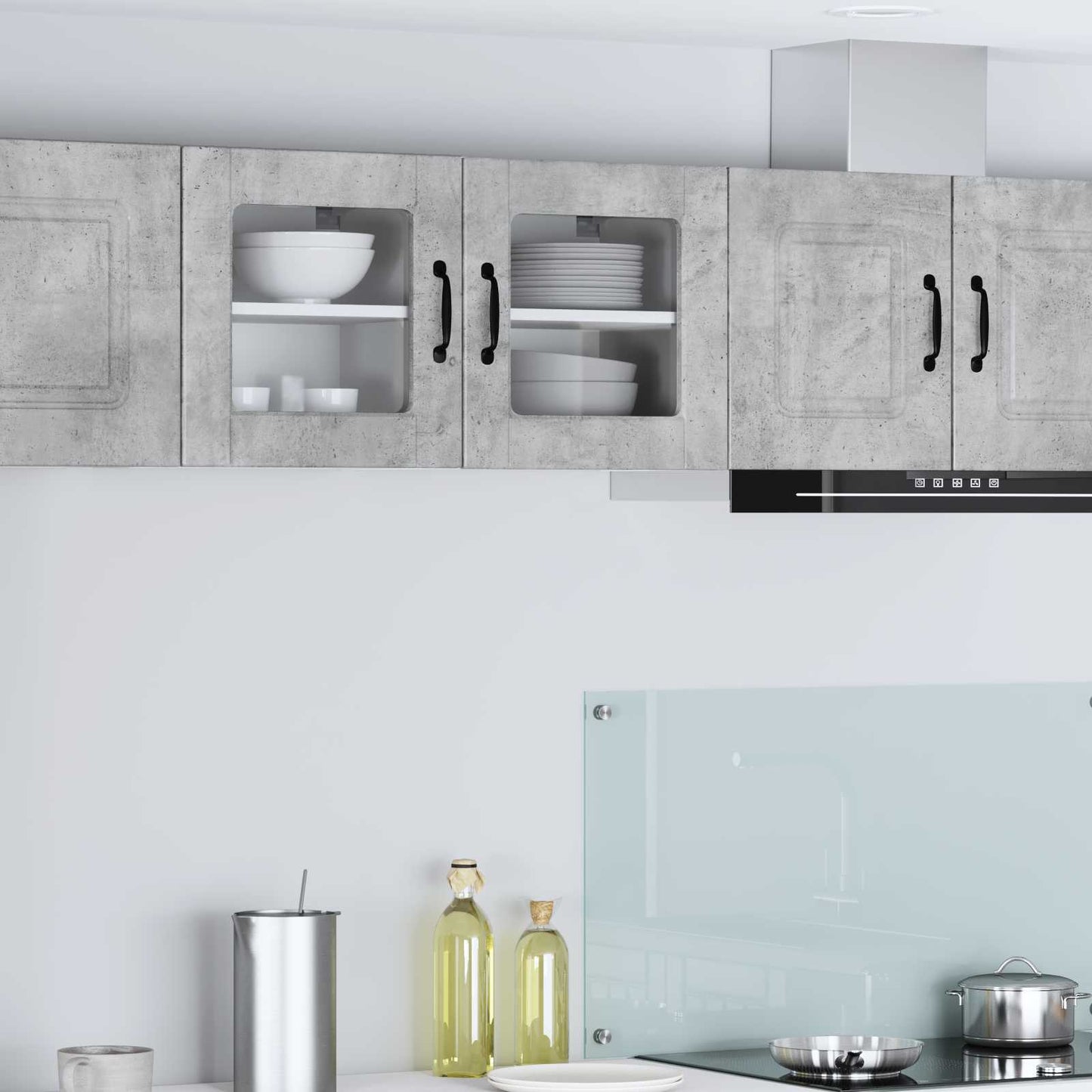 Wall Glass Cabinet PORTO Concrete Grey 40 x 31 x 40 cm