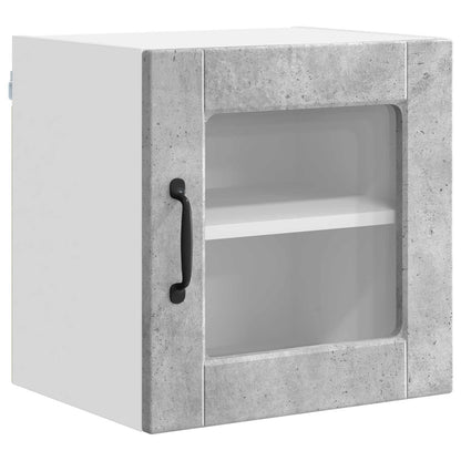Wall Glass Cabinet PORTO 2 pcs Concrete Grey 40 x 31 x 40 cm