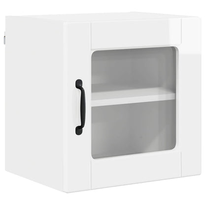 Wall Glass Cabinet PORTO High Gloss White 40 x 31 x 40 cm