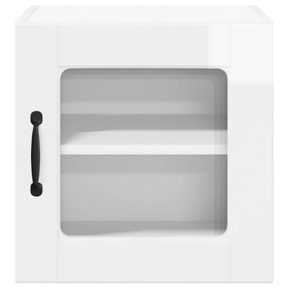 Wall Glass Cabinet PORTO High Gloss White 40 x 31 x 40 cm