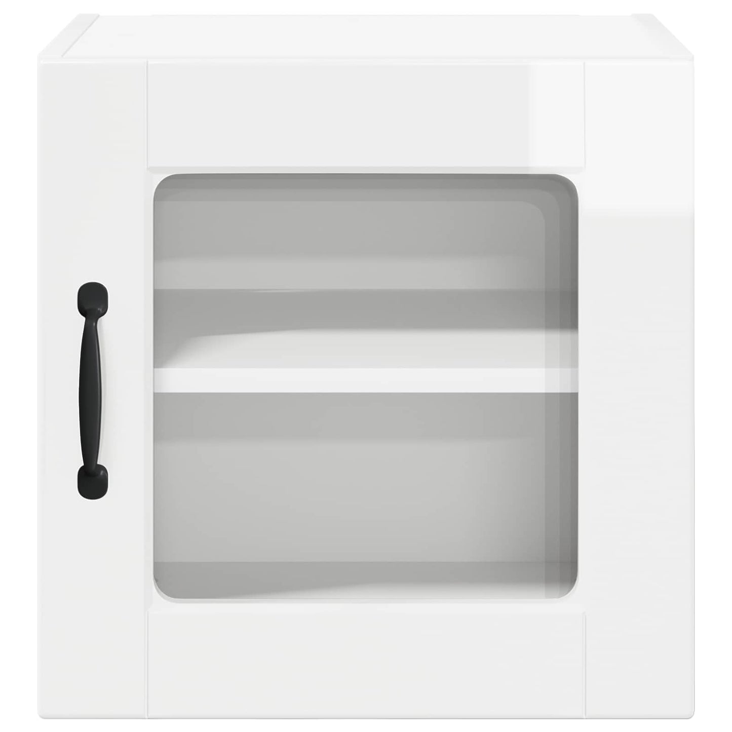 Wall Glass Cabinet PORTO 2 pcs High Gloss White 40 x 31 x 40 cm