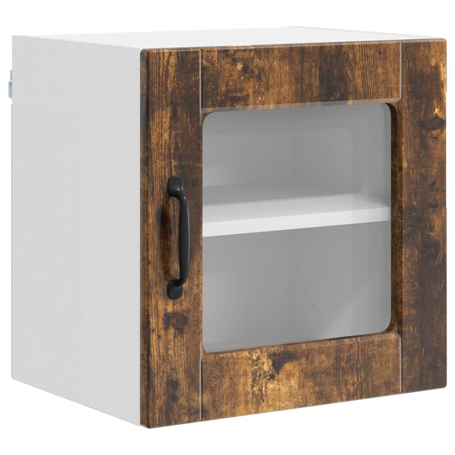 Wall Glass Cabinet PORTO Smoked Oak 40 x 31 x 40 cm
