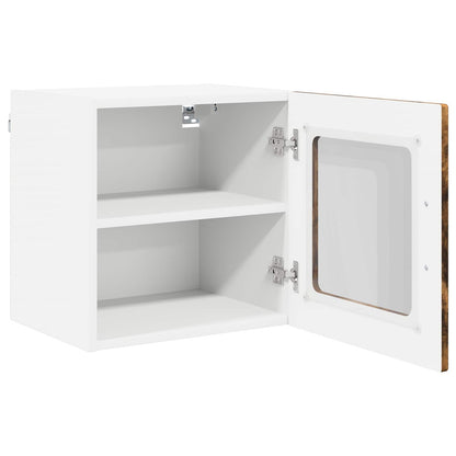 Wall Glass Cabinet PORTO 2 pcs Smoked Oak 40 x 31 x 40 cm
