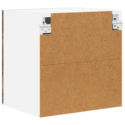 Wall Glass Cabinet PORTO 2 pcs Smoked Oak 40 x 31 x 40 cm