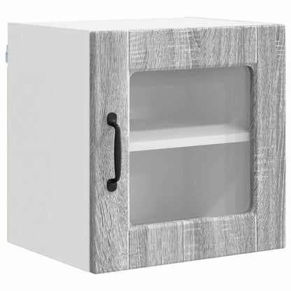 Wall Glass Cabinet PORTO Grey Sonoma 40 x 31 x 40 cm