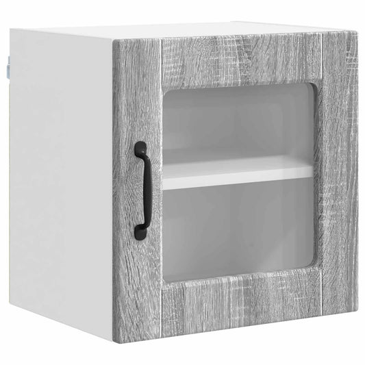 Wall Glass Cabinet PORTO Grey Sonoma 40 x 31 x 40 cm