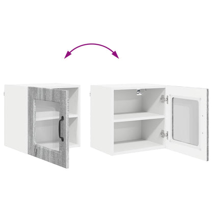 Wall Glass Cabinet PORTO Grey Sonoma 40 x 31 x 40 cm