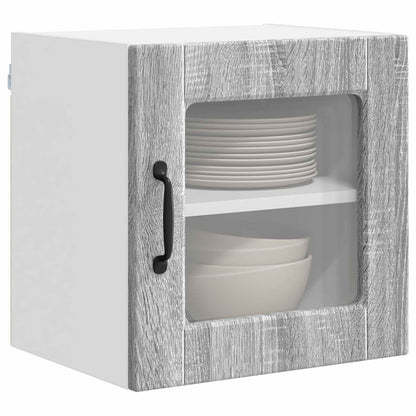 Wall Glass Cabinet PORTO Grey Sonoma 40 x 31 x 40 cm