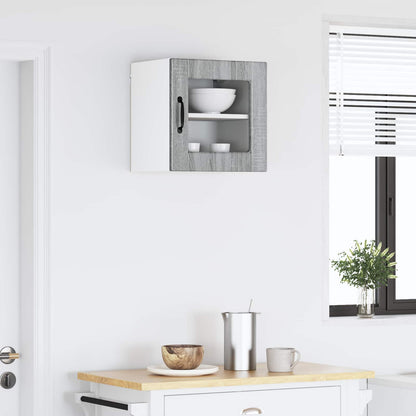 Wall Glass Cabinet PORTO 2 pcs Grey Sonoma 40 x 31 x 40 cm
