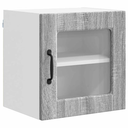 Wall Glass Cabinet PORTO 2 pcs Grey Sonoma 40 x 31 x 40 cm