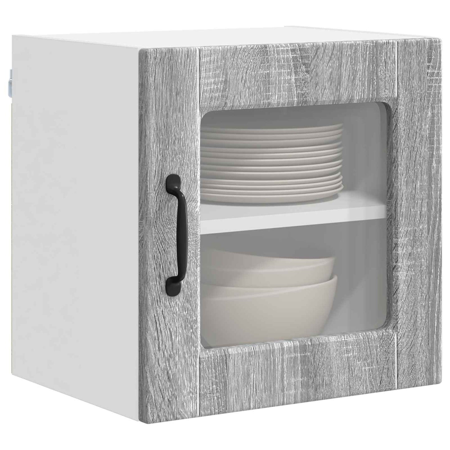 Wall Glass Cabinet PORTO 2 pcs Grey Sonoma 40 x 31 x 40 cm