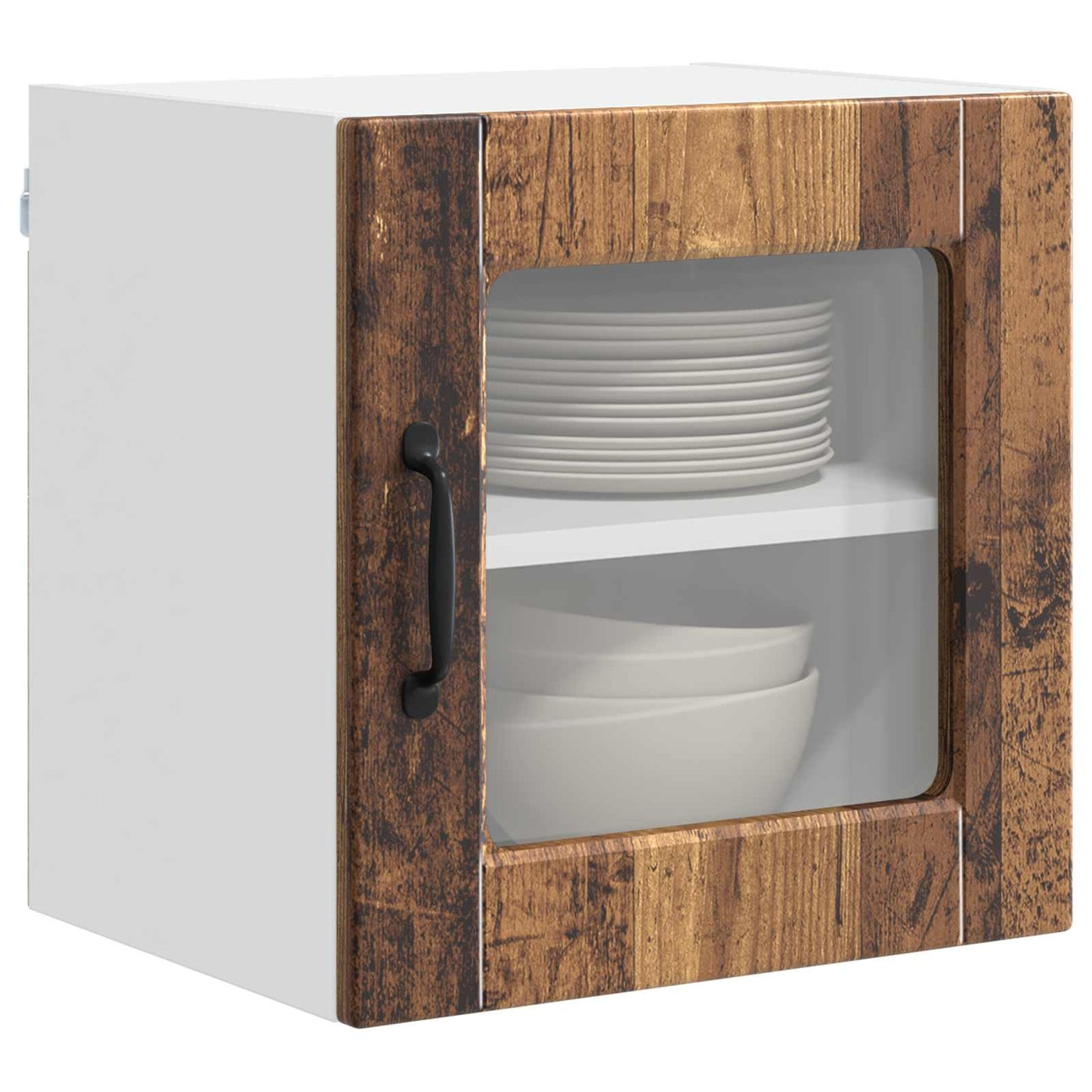 Wall Glass Cabinet PORTO Old Wood 40 x 31 x 40 cm