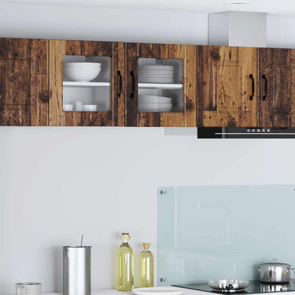 Wall Glass Cabinet PORTO 2 pcs Old Wood 40 x 31 x 40 cm