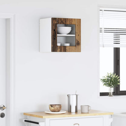 Wall Glass Cabinet PORTO 2 pcs Old Wood 40 x 31 x 40 cm
