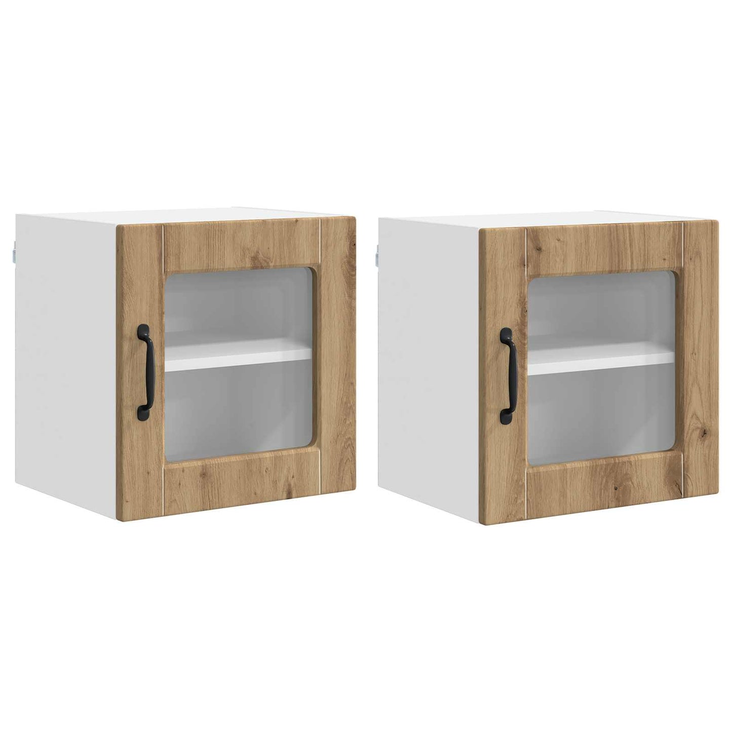Wall Glass Cabinet PORTO 2 pcs Artisan Oak 40 x 31 x 40 cm