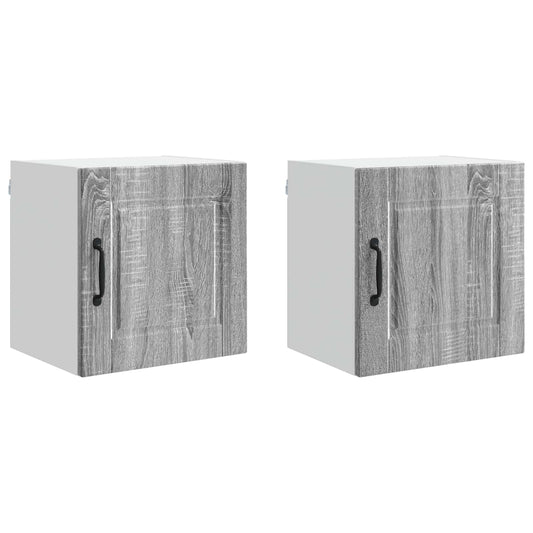 Wall Cabinet PORTO 2 pcs Grey Sonoma Engineered Wood