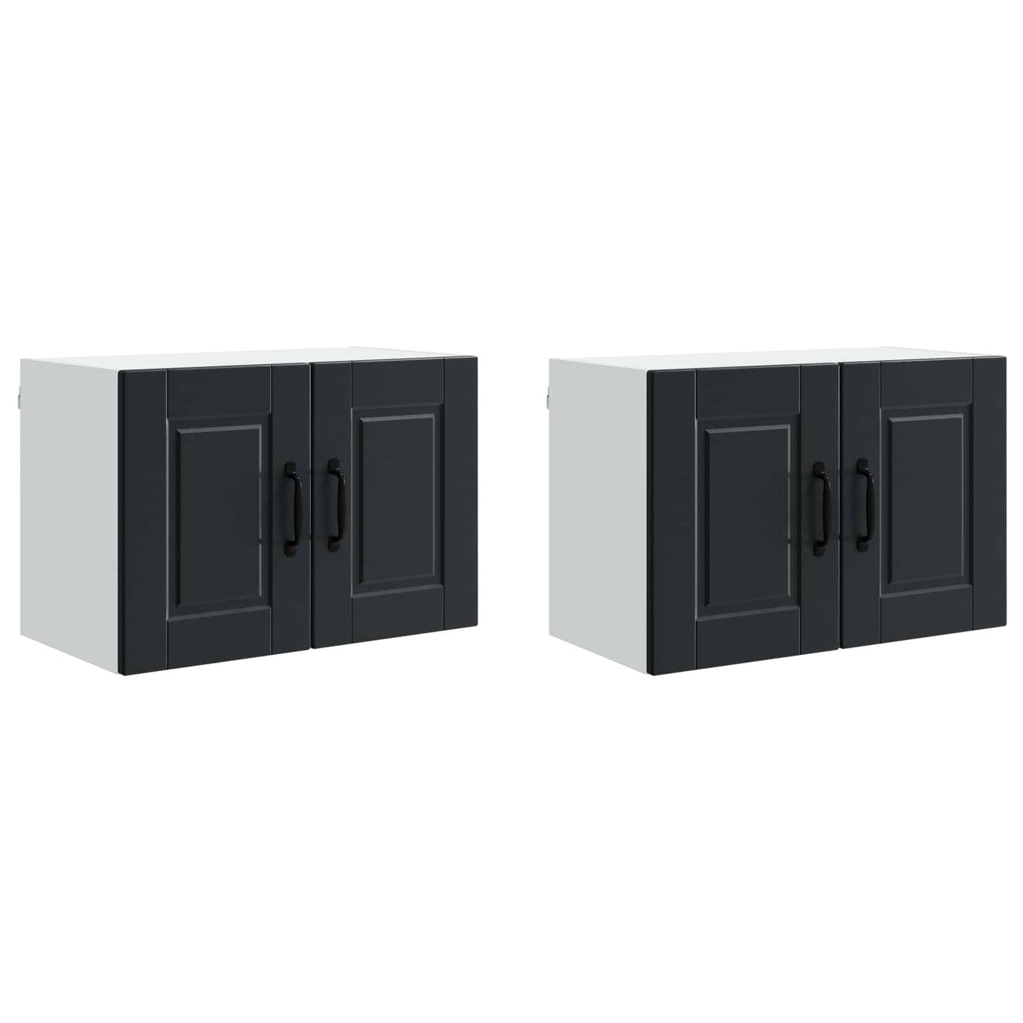 Wall Cabinet PORTO 2 pcs Black 60 x 31 x 40 cm Engineered Wood