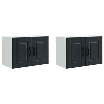 Wall Cabinet PORTO 2 pcs Black 60 x 31 x 40 cm Engineered Wood