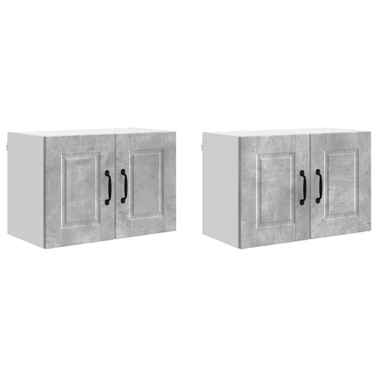 Wall Cabinet PORTO 2 pcs Concrete Grey Engineered Wood