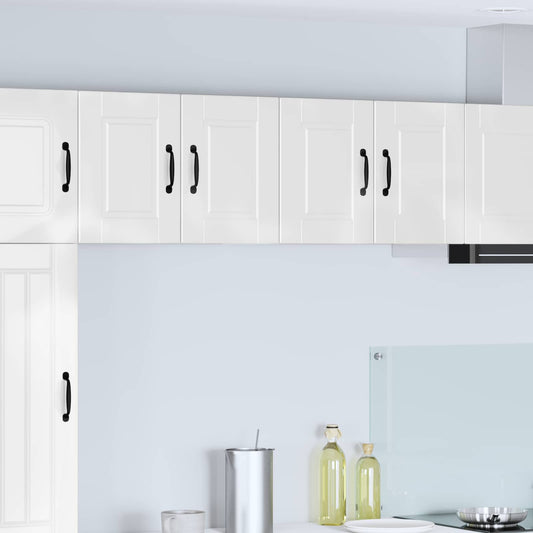Wall Cabinet PORTO 2 pcs High Gloss White Engineered Wood
