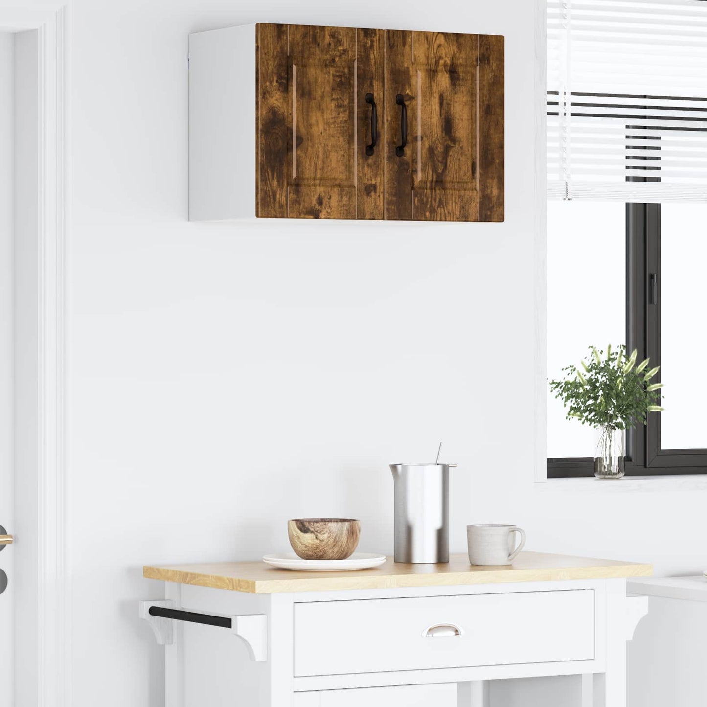 Wall Cabinet PORTO Smoked Oak 60 x 31 x 40 cm Engineered Wood