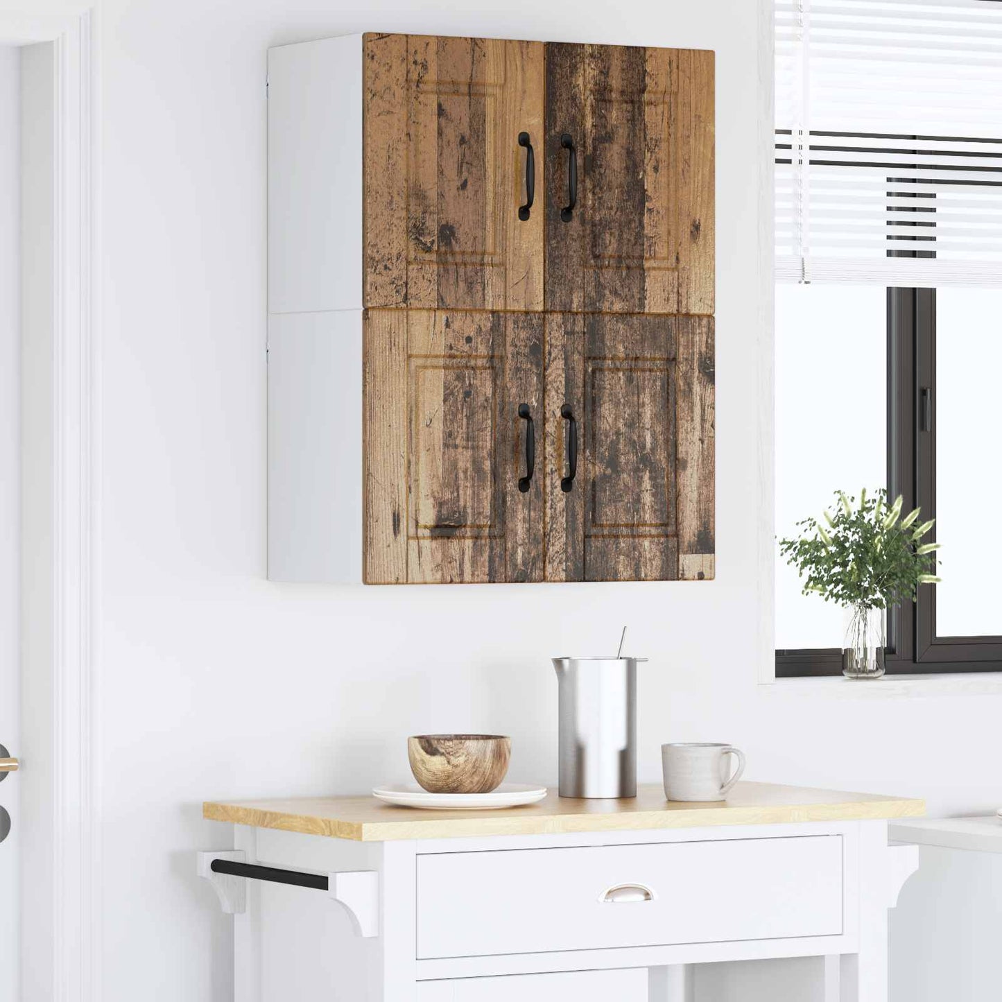 Wall Cabinet PORTO 2 pcs Old Wood 60 x 31 x 40 cm