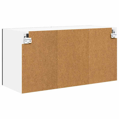 Wall Glass Cabinet PORTO Black 80 x 31 x 40 cm Engineered Wood