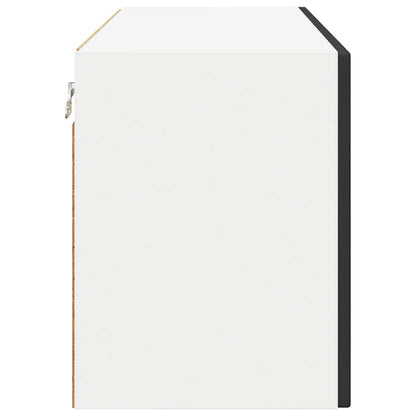 Wall Glass Cabinet PORTO Black 80 x 31 x 40 cm Engineered Wood