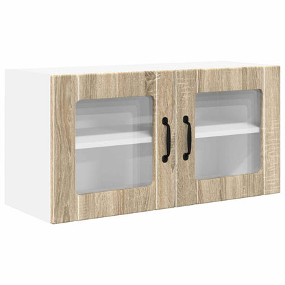 Wall Glass Cabinet PORTO Sonoma Oak 80 x 31 x 40 cm