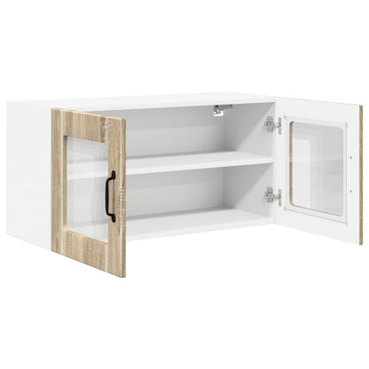 Wall Glass Cabinet PORTO Sonoma Oak 80 x 31 x 40 cm