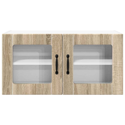 Wall Glass Cabinet PORTO Sonoma Oak 80 x 31 x 40 cm