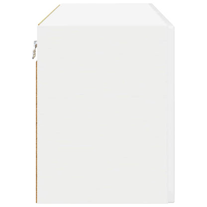 Wall Glass Cabinet PORTO High Gloss White 80 x 31 x 40 cm