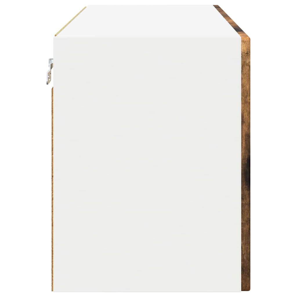 Wall Glass Cabinet PORTO Smoked Oak 80 x 31 x 40 cm