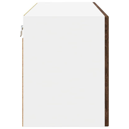 Wall Glass Cabinet PORTO Brown Oak 80 x 31 x 40 cm